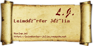 Leimdörfer Júlia névjegykártya